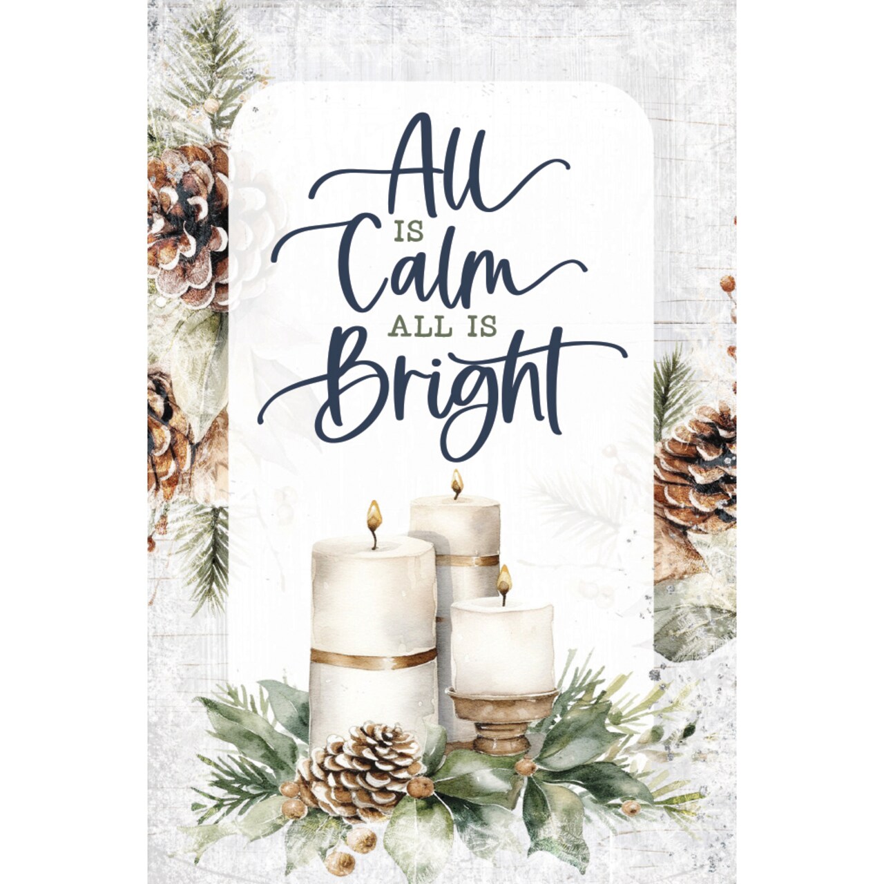 All Is Calm Christmas Wood Plaque with Easel and Hook Wall Tabletop Art - 4 inches x 6 inches